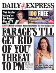 Daily Express front page for 2 September 2025