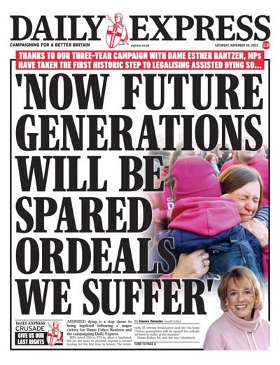 Daily Express Newspaper Front Page (UK) for 30 November 2024