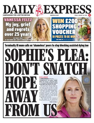 Daily Express Newspaper Front Page (UK) for 30 January 2026