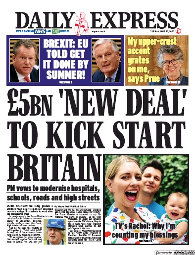 Daily Express Newspaper Front Page (UK) for 30 June 2020