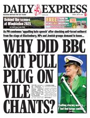 Daily Express front page for 30 June 2025