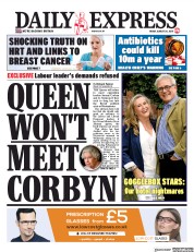 Daily Express (UK) Newspaper Front Page for 30 August 2019