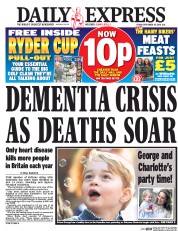 Daily Express (UK) Newspaper Front Page for 30 September 2016