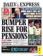 Daily Express (UK) Newspaper Front Page for 30 September 2019