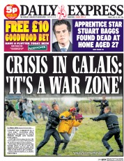 Daily Express (UK) Newspaper Front Page for 31 July 2015