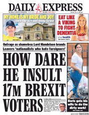 Daily Express (UK) Newspaper Front Page for 31 July 2018