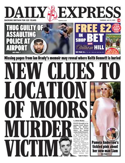 Daily Express Newspaper Front Page (UK) for 31 July 2025