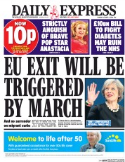 Daily Express (UK) Newspaper Front Page for 3 October 2016