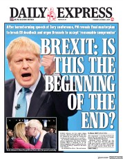 Daily Express (UK) Newspaper Front Page for 3 October 2019