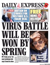 Daily Express (UK) Newspaper Front Page for 3 November 2020