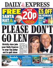 Daily Express (UK) Newspaper Front Page for 3 December 2016