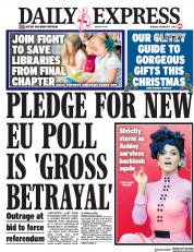 Daily Express (UK) Newspaper Front Page for 3 December 2018