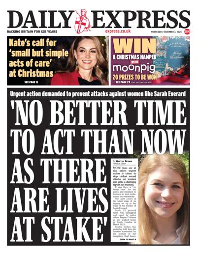 Daily Express Newspaper Front Page (UK) for 3 December 2025