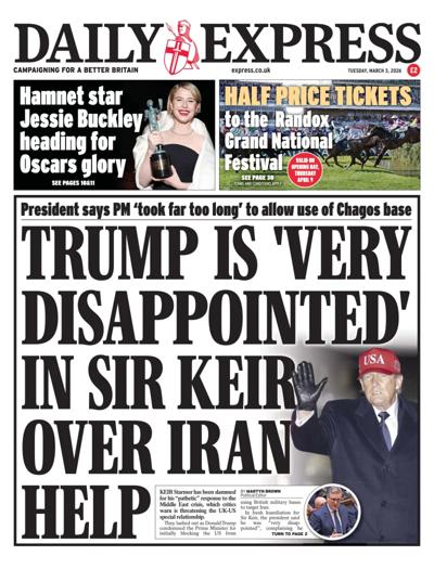 Daily Express Newspaper Front Page (UK) for 3 March 2026
