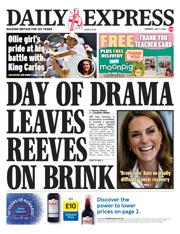 Daily Express front page for 3 July 2025
