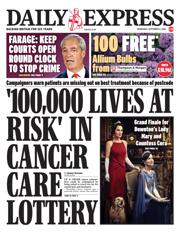 Daily Express front page for 3 September 2025