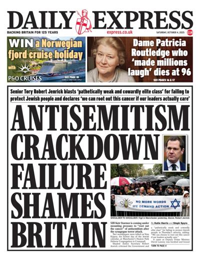 Daily Express Newspaper Front Page (UK) for 4 October 2025