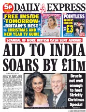 Daily Express (UK) Newspaper Front Page for 4 December 2015