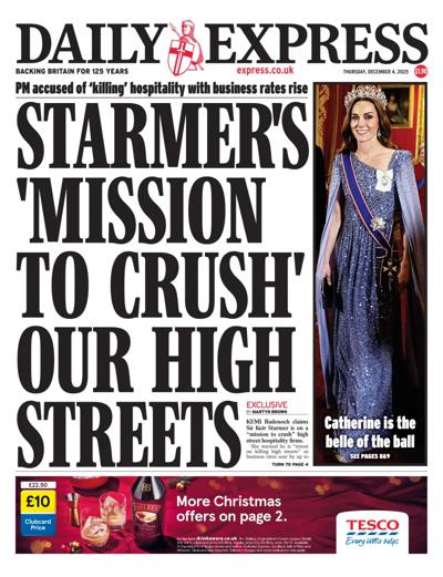 Daily Express Newspaper Front Page (UK) for 4 December 2025