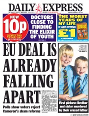 Daily Express (UK) Newspaper Front Page for 4 February 2016