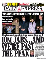 Daily Express (UK) Newspaper Front Page for 4 February 2021