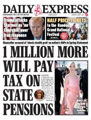 Daily Express front page for 4 March 2026