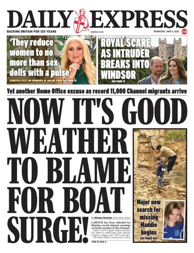 Daily Express Newspaper Front Page (UK) for 4 June 2025