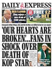 Daily Express front page for 4 July 2025