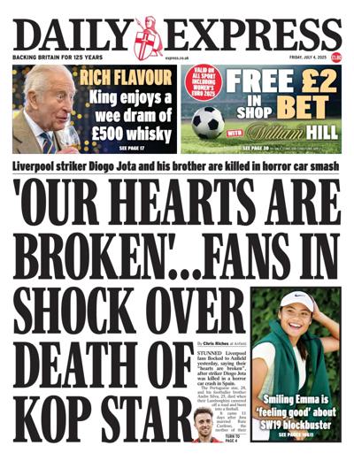 Daily Express Newspaper Front Page (UK) for 4 July 2025