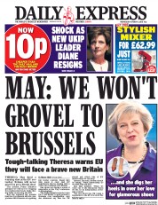 Daily Express (UK) Newspaper Front Page for 5 October 2016