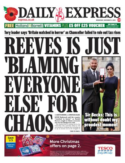 Daily Express Newspaper Front Page (UK) for 5 November 2025