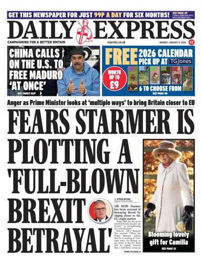 Daily Express Newspaper Front Page (UK) for 5 January 2026