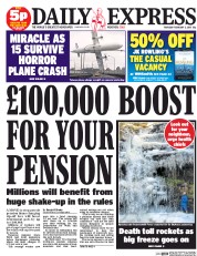 Daily Express (UK) Newspaper Front Page for 5 February 2015