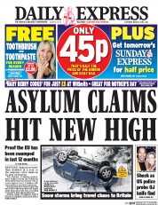 Daily Express (UK) Newspaper Front Page for 5 March 2016