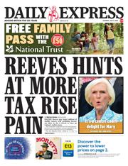Daily Express front page for 5 July 2025