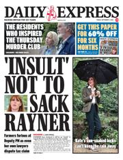 Daily Express front page for 5 September 2025
