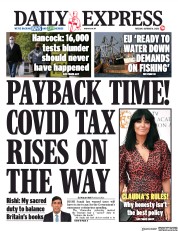 Daily Express (UK) Newspaper Front Page for 6 October 2020