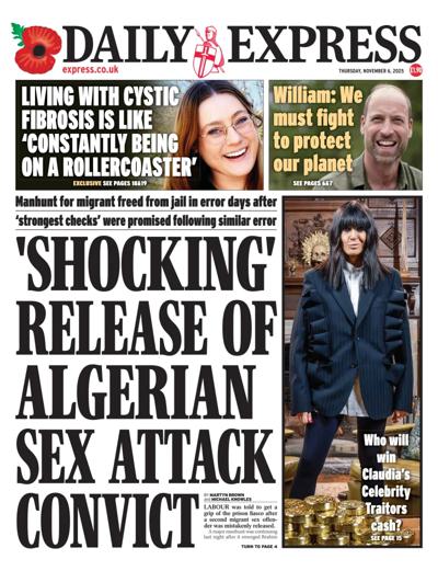 Daily Express Newspaper Front Page (UK) for 6 November 2025