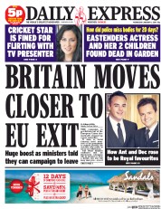 Daily Express (UK) Newspaper Front Page for 6 January 2016