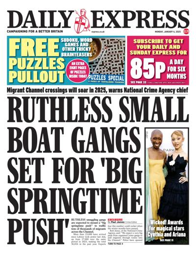 Daily Express Newspaper Front Page (UK) for 6 January 2025