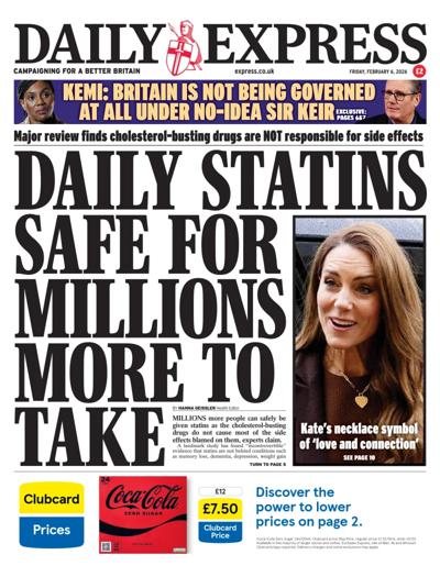 Daily Express Newspaper Front Page (UK) for 6 February 2026