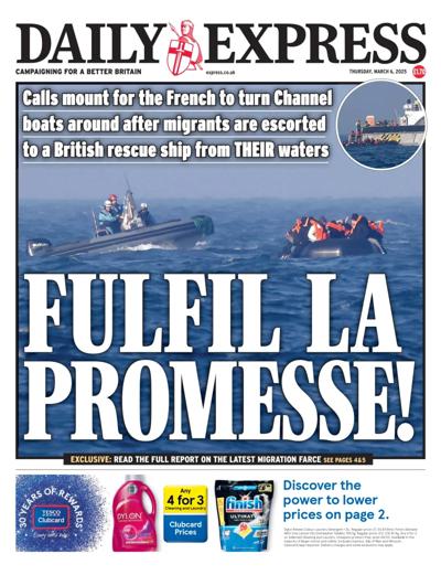 Daily Express Newspaper Front Page (UK) for 6 March 2025