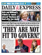 Daily Express front page for 6 September 2025