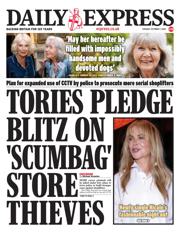 Daily Express front page for 7 October 2025