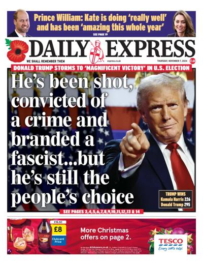 Daily Express Newspaper Front Page (UK) for 7 November 2024