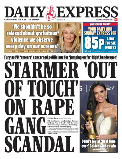 Daily Express Newspaper Front Page (UK) for 7 January 2025