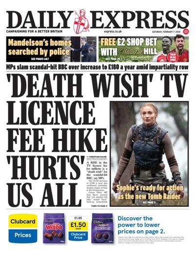 Daily Express Newspaper Front Page (UK) for 7 February 2026