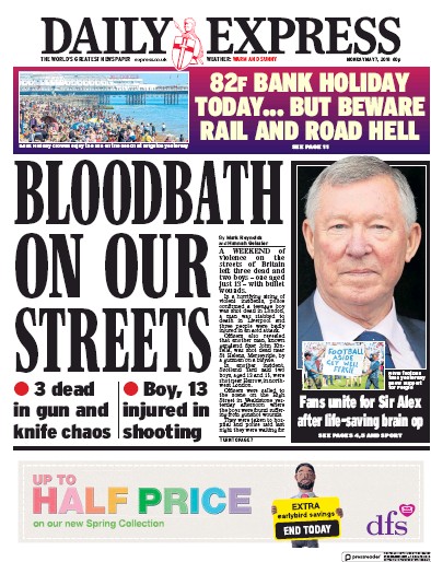 Daily Express Newspaper Front Page (UK) for 7 May 2018