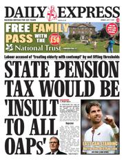 Daily Express front page for 7 July 2025