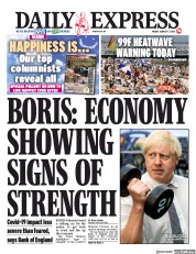 Daily Express (UK) Newspaper Front Page for 7 August 2020